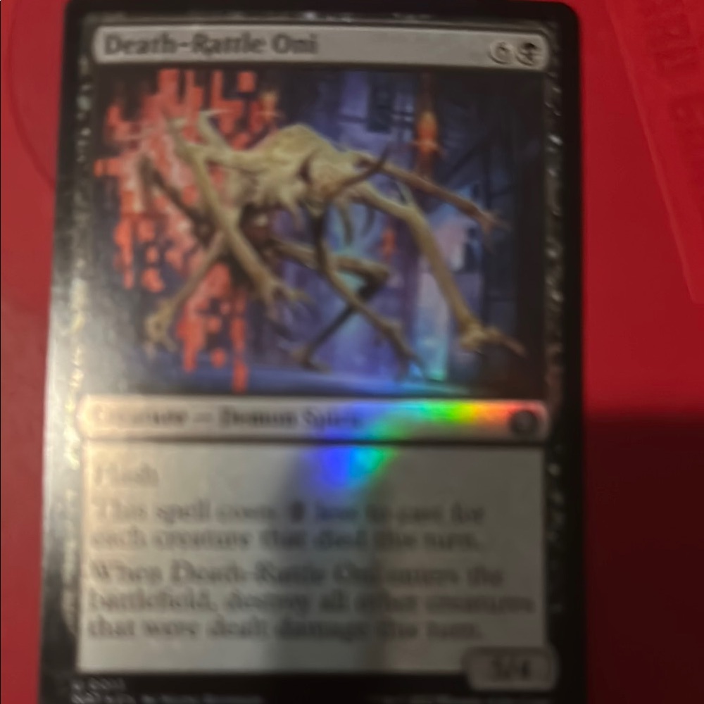 Magic: The Gathering Death-Rattle Oni Card - Black and Red
